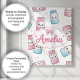 Personalised Name Kawaii Sweet Sugar Jars Custom  Unique Gift Idea Elegant Feature Canvas Wall Art Print Decor Picture Ready to Hang