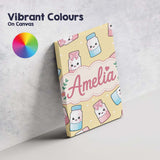 Personalised Name Cute Kawaii Sweet Sugar Custom  Unique Gift Idea Elegant Feature Canvas Wall Art Print Decor Picture Ready to Hang