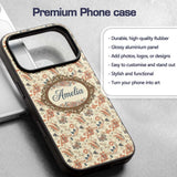 Elegant Vintage Paisley Red Blue Cream Seamless Custom Name Protective Phone Case Mobile Cover Durable Everyday Smartphone Shock Resistant