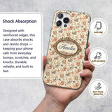 Elegant Vintage Paisley Red Blue Cream Seamless Custom Name Protective Phone Case Mobile Cover Durable Everyday Smartphone Shock Resistant