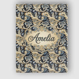 Personalised Name Luxury Navy Gold Floral Custom  Unique Gift Idea Elegant Feature Canvas Wall Art Print Decor Picture Ready to Hang