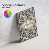 Personalised Name Luxury Navy Gold Floral Custom  Unique Gift Idea Elegant Feature Canvas Wall Art Print Decor Picture Ready to Hang
