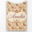 Classic Red Gold Paisley Floral Vintage Seamless Pattern Name Cute  Personalised Custom Name Super Soft Fleece Blanket Bed Sofa Throw