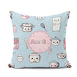 Custom Name Cute Kawaii Utensils Chef Girl Seamless Pattern Name Square Filled Cushion Throw Pillow Sofa Bed Home Decor Zip Washable UK Made