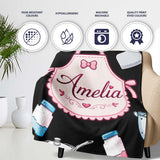 Cute Minimal  Utensils Apron Cooking Tools Seamless Pattern  Personalised Custom Name Super Soft Fleece Blanket Bed Sofa Throw