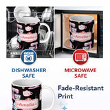 Personalized Custom Name Cute Kawaii Cake Mixer Baking Tools Seamless Pattern Name Unique 11oz Ceramic Coffee Tea Mug White Large Handle