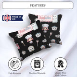 Custom Name Kawaii Chef Girl Appliances Seamless Pattern Name Square Filled Cushion Throw Pillow Sofa Bed Home Decor Zip Washable UK Made