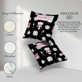 Custom Name Kawaii Chef Girl Appliances Seamless Pattern Name Square Filled Cushion Throw Pillow Sofa Bed Home Decor Zip Washable UK Made