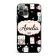 Cute Kawaii Coffee Machine Milk Carton Seamless Custom Name Protective Phone Case Mobile Cover Durable Everyday Smartphone Shock Resistant