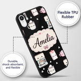 Cute Kawaii Coffee Machine Milk Carton Seamless Custom Name Protective Phone Case Mobile Cover Durable Everyday Smartphone Shock Resistant