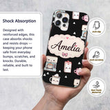 Cute Kawaii Coffee Machine Milk Carton Seamless Custom Name Protective Phone Case Mobile Cover Durable Everyday Smartphone Shock Resistant