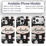 Cute Kawaii Coffee Machine Milk Carton Seamless Custom Name Protective Phone Case Mobile Cover Durable Everyday Smartphone Shock Resistant