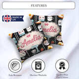 Custom Name Kawaii Sushi Rice Cooker Japanese Food Seamless Name Square Filled Cushion Throw Pillow Sofa Bed Home Decor Zip Washable UK Made