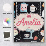 Personalised Name Cute Kawaii Sushi Rice Custom  Unique Gift Idea Elegant Feature Canvas Wall Art Print Decor Picture Ready to Hang