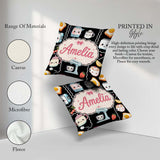 Custom Name Kawaii Sushi Rice Cooker Japanese Food Seamless Name Square Filled Cushion Throw Pillow Sofa Bed Home Decor Zip Washable UK Made