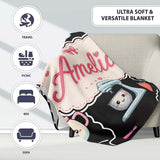 Cute Kawaii Sushi Rice Cooker Japanese Food Seamless Pattern Name  Personalised Custom Name Super Soft Fleece Blanket Bed Sofa Throw