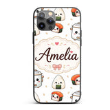 Cute Kawaii Sushi Rice Bowl Appliances Seamless Custom Name Protective Phone Case Mobile Cover Durable Everyday Smartphone Shock Resistant