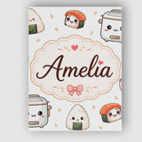 Personalised Name Cute Kawaii Sushi Rice Custom  Unique Gift Idea Elegant Feature Canvas Wall Art Print Decor Picture Ready to Hang