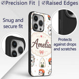 Cute Kawaii Sushi Rice Bowl Appliances Seamless Custom Name Protective Phone Case Mobile Cover Durable Everyday Smartphone Shock Resistant