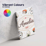 Personalised Name Cute Kawaii Sushi Rice Custom  Unique Gift Idea Elegant Feature Canvas Wall Art Print Decor Picture Ready to Hang