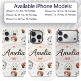 Cute Kawaii Sushi Rice Bowl Appliances Seamless Custom Name Protective Phone Case Mobile Cover Durable Everyday Smartphone Shock Resistant