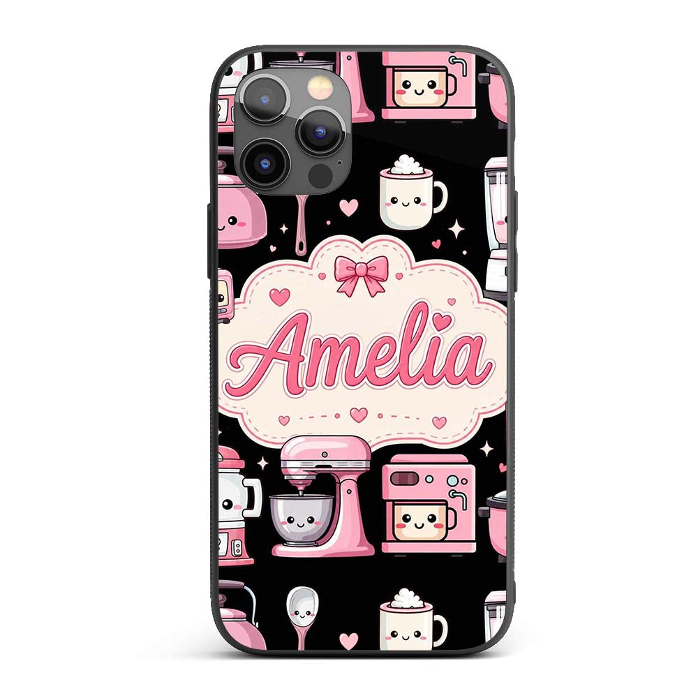 Cute Kawaii Appliances Mixer Toaster Seamless Custom Name Protective Phone Case Mobile Cover Durable Everyday Smartphone Shock Resistant