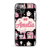 Cute Kawaii Appliances Mixer Toaster Seamless Custom Name Protective Phone Case Mobile Cover Durable Everyday Smartphone Shock Resistant