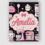 Personalised Name Cute Kawaii Appliances Custom  Unique Gift Idea Elegant Feature Canvas Wall Art Print Decor Picture Ready to Hang