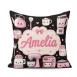 Custom Name Cute Kawaii Appliances Toaster Seamless Pattern Name Square Filled Cushion Throw Pillow Sofa Bed Home Decor Zip Washable UK Made