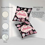 Custom Name Cute Kawaii Appliances Toaster Seamless Pattern Name Square Filled Cushion Throw Pillow Sofa Bed Home Decor Zip Washable UK Made