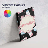 Personalised Name Cute Kawaii Sugar Jars Custom  Unique Gift Idea Elegant Feature Canvas Wall Art Print Decor Picture Ready to Hang