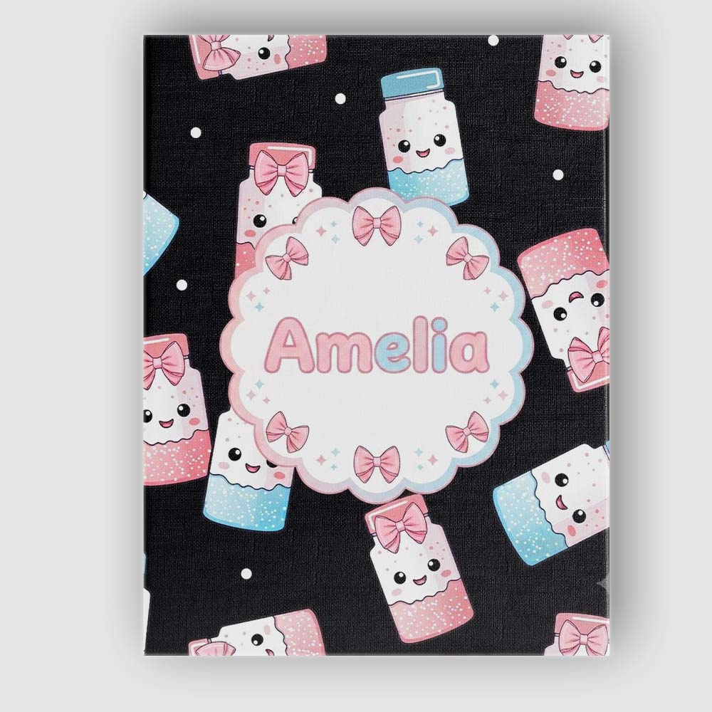 Personalised Name Cute Kawaii Sugar Jars Custom  Unique Gift Idea Elegant Feature Canvas Wall Art Print Decor Picture Ready to Hang