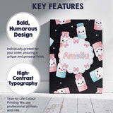 Personalised Name Cute Kawaii Sugar Jars Custom  Unique Gift Idea Elegant Feature Canvas Wall Art Print Decor Picture Ready to Hang