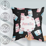 Custom Name Kawaii Sugar Jars Sprinkle Pattern Seamless Name Square Filled Cushion Throw Pillow Sofa Bed Home Decor Zip Washable UK Made