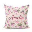 Custom Name Strawberry Plant Pots Smiling Faces Seamless Pattern Square Filled Cushion Throw Pillow Sofa Bed Home Decor Zip Washable UK Made