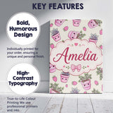 Personalised Name Cute Kawaii Strawberry Custom  Unique Gift Idea Elegant Feature Canvas Wall Art Print Decor Picture Ready to Hang
