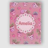 Personalised Name Cute Kawaii Strawberry Custom  Unique Gift Idea Elegant Feature Canvas Wall Art Print Decor Picture Ready to Hang