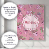 Personalised Name Cute Kawaii Strawberry Custom  Unique Gift Idea Elegant Feature Canvas Wall Art Print Decor Picture Ready to Hang