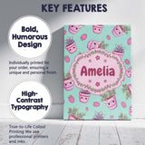 Personalised Name Cute Kawaii Strawberry Custom  Unique Gift Idea Elegant Feature Canvas Wall Art Print Decor Picture Ready to Hang
