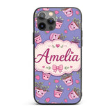 Cute Kawaii Strawberry Plant Pots Printed Design Custom Name Protective Phone Case Mobile Cover Durable Everyday Smartphone Shock Resistant
