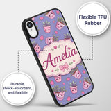 Cute Kawaii Strawberry Plant Pots Printed Design Custom Name Protective Phone Case Mobile Cover Durable Everyday Smartphone Shock Resistant