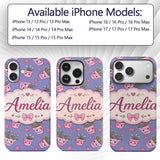 Cute Kawaii Strawberry Plant Pots Printed Design Custom Name Protective Phone Case Mobile Cover Durable Everyday Smartphone Shock Resistant