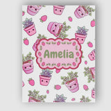 Personalised Name Cute Kawaii Strawberry Custom  Unique Gift Idea Elegant Feature Canvas Wall Art Print Decor Picture Ready to Hang