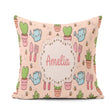 Custom Name Cute Kawaii Garden Tools Plants Bees Peach Seamless Square Filled Cushion Throw Pillow Sofa Bed Home Decor Zip Washable UK Made