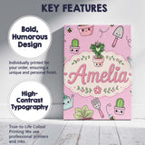 Personalised Name Cute Kawaii Garden Tools Custom  Unique Gift Idea Elegant Feature Canvas Wall Art Print Decor Picture Ready to Hang