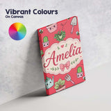 Personalised Name Cute Kawaii Garden Tools Custom  Unique Gift Idea Elegant Feature Canvas Wall Art Print Decor Picture Ready to Hang
