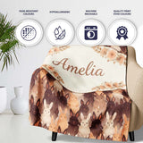 Mixed Color Cute Bunny Crowd Soft Texture Seamless Pattern Lovely  Personalised Custom Name Super Soft Fleece Blanket Bed Sofa Throw