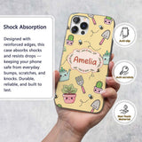 Cute Kawaii Garden Tools Plants Printed Design Custom Name Protective Phone Case Mobile Cover Durable Everyday Smartphone Shock Resistant