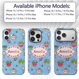 Cute Kawaii Garden Tools Flowers Printed Design Custom Name Protective Phone Case Mobile Cover Durable Everyday Smartphone Shock Resistant