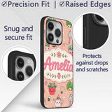 Cute Kawaii Garden Tools Flowers Printed Design Custom Name Protective Phone Case Mobile Cover Durable Everyday Smartphone Shock Resistant